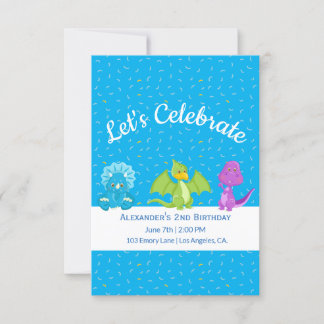 Cute Baby Dinosaurs | Inbjudan till födelsedag