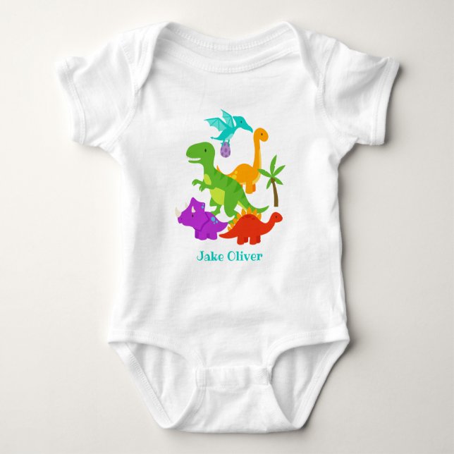 Cute Baby Dinosaurs T Shirt (Framsida)