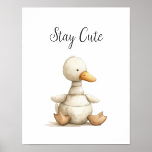 Cute Baby djur Anka stannar i Cute Nursery Kids Ro Poster