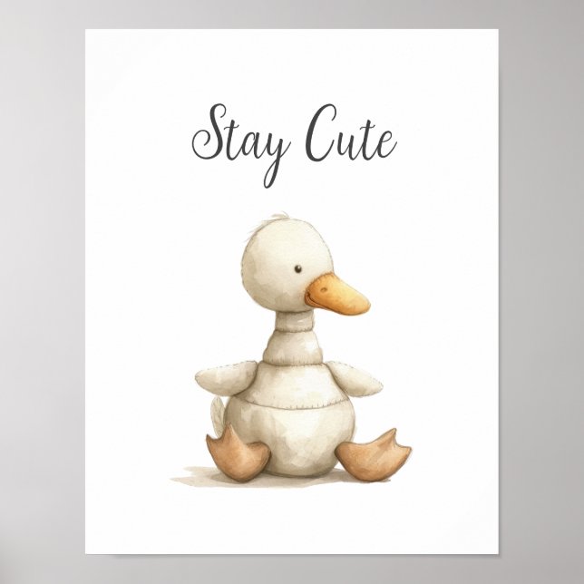 Cute Baby djur Anka stannar i Cute Nursery Kids Ro Poster (Framsidan)