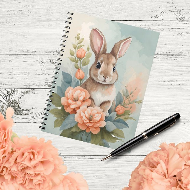 Cute Baby djur | Baby Bunny Watercolor Anteckningsbok (Skapare uppladdad)