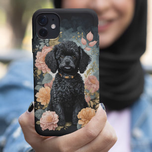 Cute Baby djur Cute Black Pudel Puppy