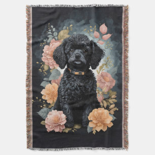 Cute Baby djur   Cute Black Pudel Puppy Filt