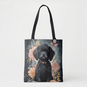 Cute Baby djur Cute Black Pudel Puppy Tygkasse