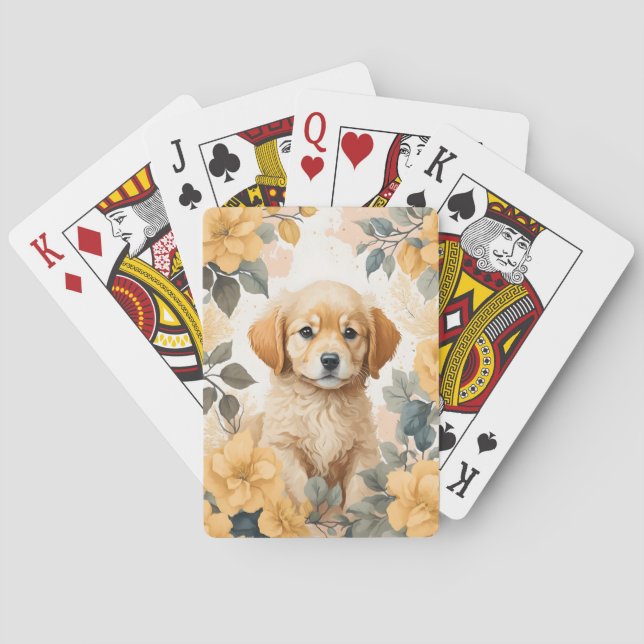 Cute Baby djur | Golden Retriever Puppy Casinokort (Baksidan)