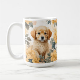 Cute Baby djur | Golden Retriever Puppy Kaffemugg