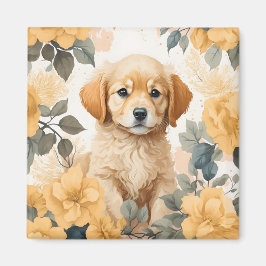 Cute Baby djur | Golden Retriever Puppy Magnet