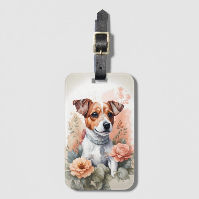 Cute Baby djur | Jack Russell Terrier Puppy Bagagebricka (Framsida vertikal)