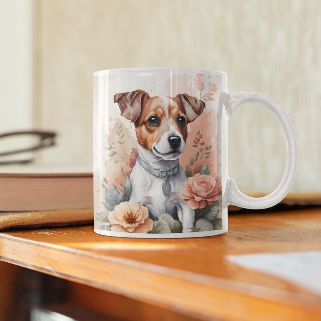 Cute Baby djur | Jack Russell Terrier Puppy Kaffemugg (Skapare uppladdad)