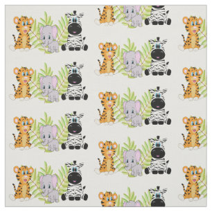 Cute Baby djur Jungle Theme Tiger Elephant Zebra Tyg