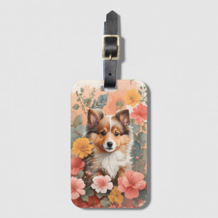 Cute Baby djur Shetland Sheepdog Puppy Bagagebricka