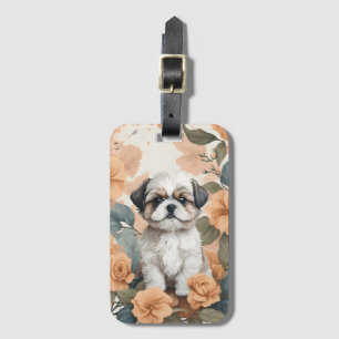 Cute Baby djur - Shih Tzu Puppy Bagagebricka