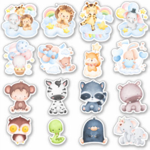 Cute Baby djur Sticker Pack nr 006 Klistermärken