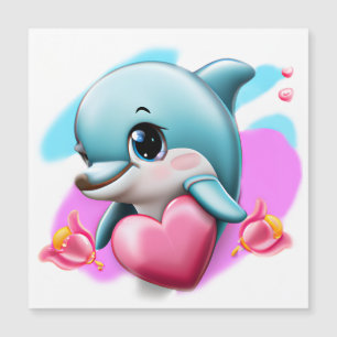 Cute Baby Dolphin med hjärtans hjärta