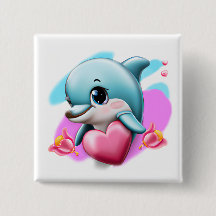 Cute Baby Dolphin med hjärtans hjärta