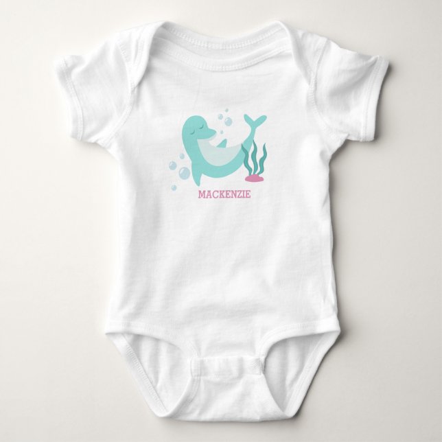 Cute Baby Dolphin Onsie T-Shirt (Framsida)