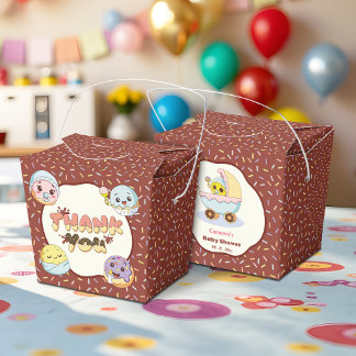 Cute Baby Donut Tecknad Baby Shower och Sprinkle Presentaskar