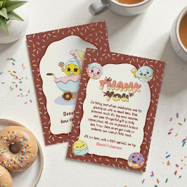 Cute Baby Donut Tecknad Baby Shower och Sprinkle Tack Kort