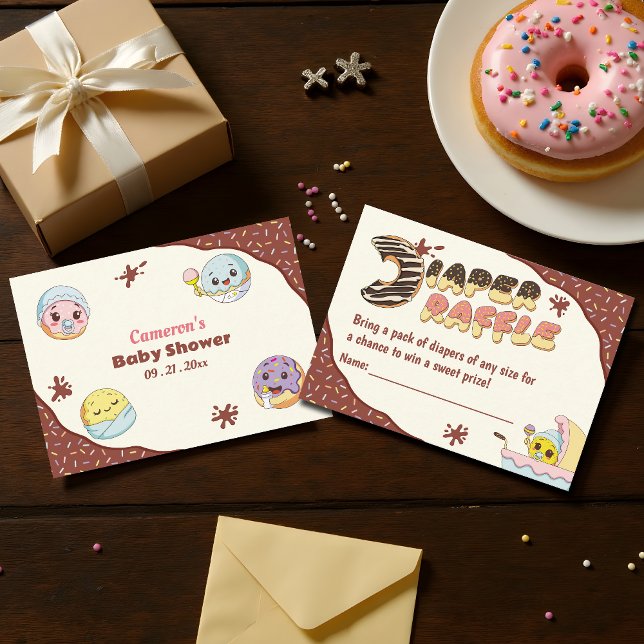 Cute Baby Donut Tecknad Baby Shower Raffle Tilläggskort (Skapare uppladdad)