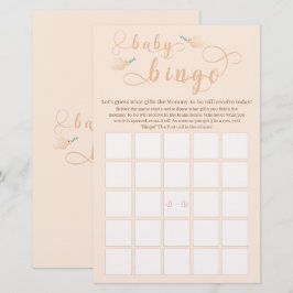 Cute Baby Dove Baby Shower Bingo Game Flyer