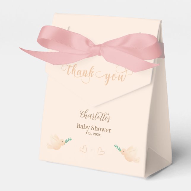 Cute Baby Dove Baby Shower Presentaskar (Framsidan Sidan)