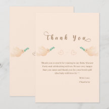 Cute Baby Dove Baby Shower - tack för ditt kort