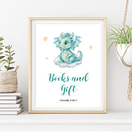 Cute Baby Dragon Bokar och Gift Poster
