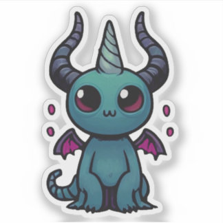 Cute Baby Dragon Demon - Kawaii Fantasy Klistermärken