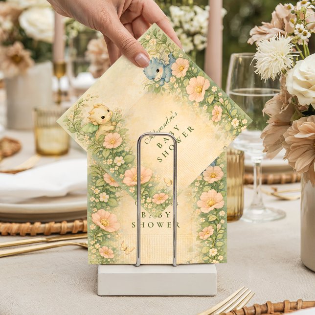 Cute Baby Dragon Fairytale Baby Shower Pappersservett (Skapare uppladdad)