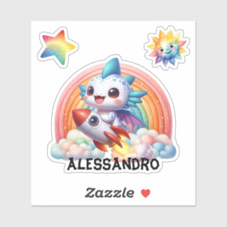 Cute Baby Dragon Flies, Anpassningsbar Sticker. Klistermärken