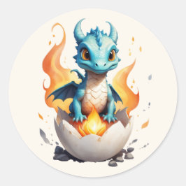 Cute Baby Dragon Hatching Runt Klistermärke