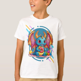 Cute Baby Dragon med Donut T Shirt