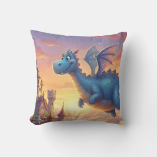 Cute Baby Dragon Nursery Throw Pillow Kudde