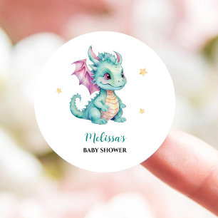 Cute Baby Dragon Runt Klistermärke