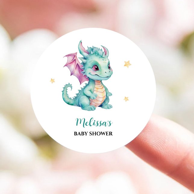 Cute Baby Dragon Runt Klistermärke (Skapare uppladdad)