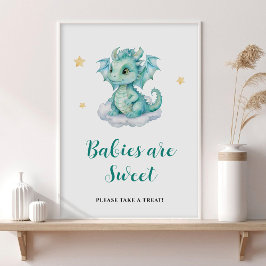 Cute Baby Dragon Spädbarn är Sweet Poster