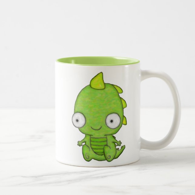 Cute Baby Dragon Två-Tonad Mugg (Höger)