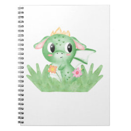 Cute Baby Dragon Watercolor Anteckningsbok