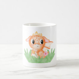 Cute Baby Dragon Watercolor Kaffemugg