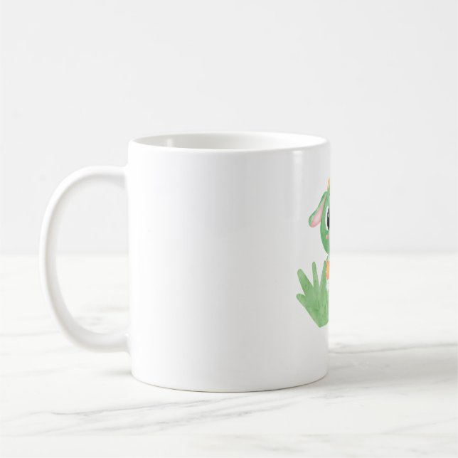 Cute Baby Dragon Watercolor Kaffemugg (Vänster)