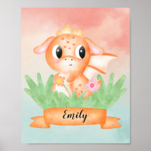 Cute Baby Dragon Watercolor