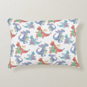 Cute Baby Dragons Lycklig Dancing Funny Tecknad Ki Prydnadskudde