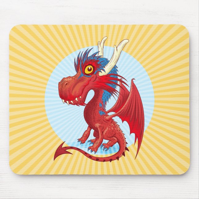 Cute baby-drakens musknapp musmatta (Framsidan)