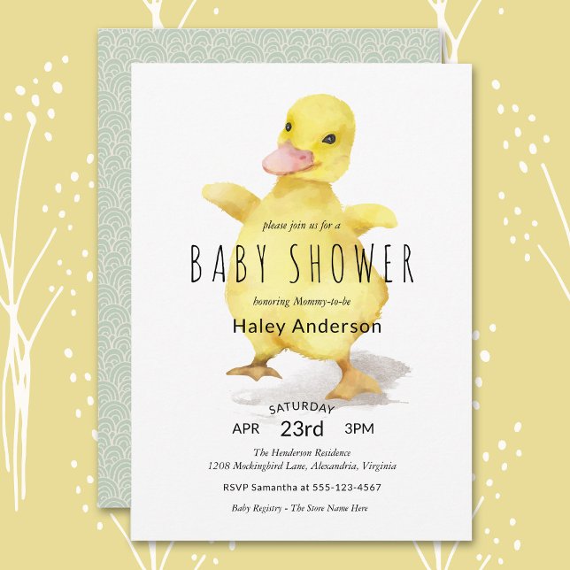 Cute Baby Duckling Baby Shower Inbjudningar (Skapare uppladdad)