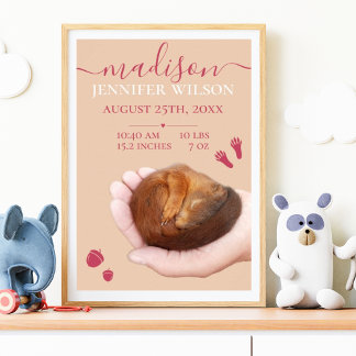 Cute baby-ekorren har tillkännagett Flicka-väggen Poster