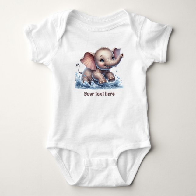 Cute baby elefant anpassade t shirt (Framsida)
