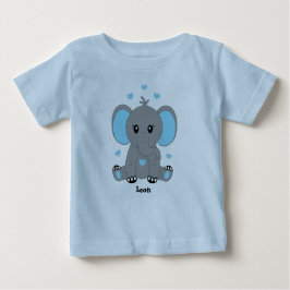 Cute baby-elefant i blått, hand plockade. t shirt