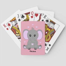 Cute baby elefant i rosa för flickor casinokort
