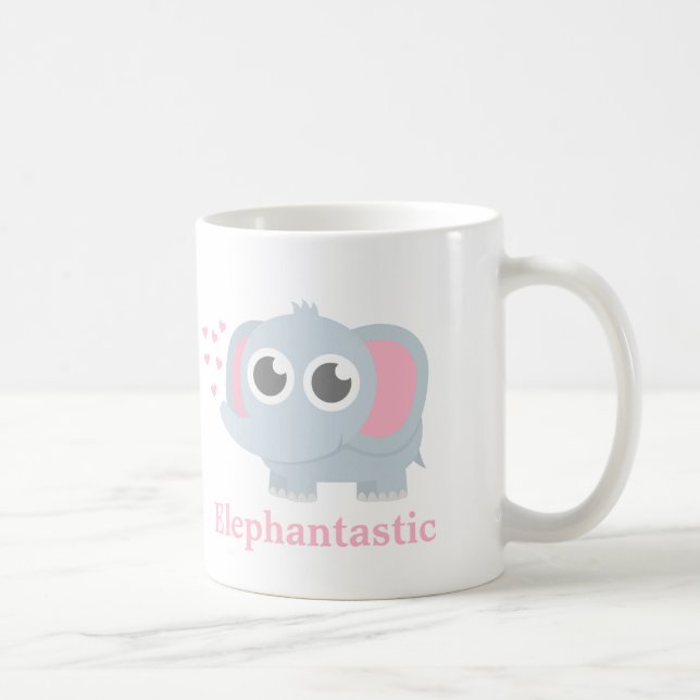 Cute Baby elefant med Kärlek för flickor Kaffemugg (Höger)
