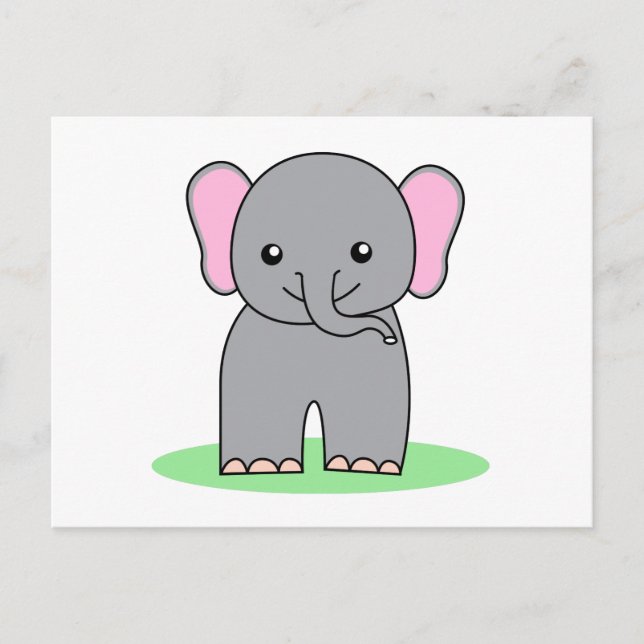 Cute baby elefant vykort (Framsida)